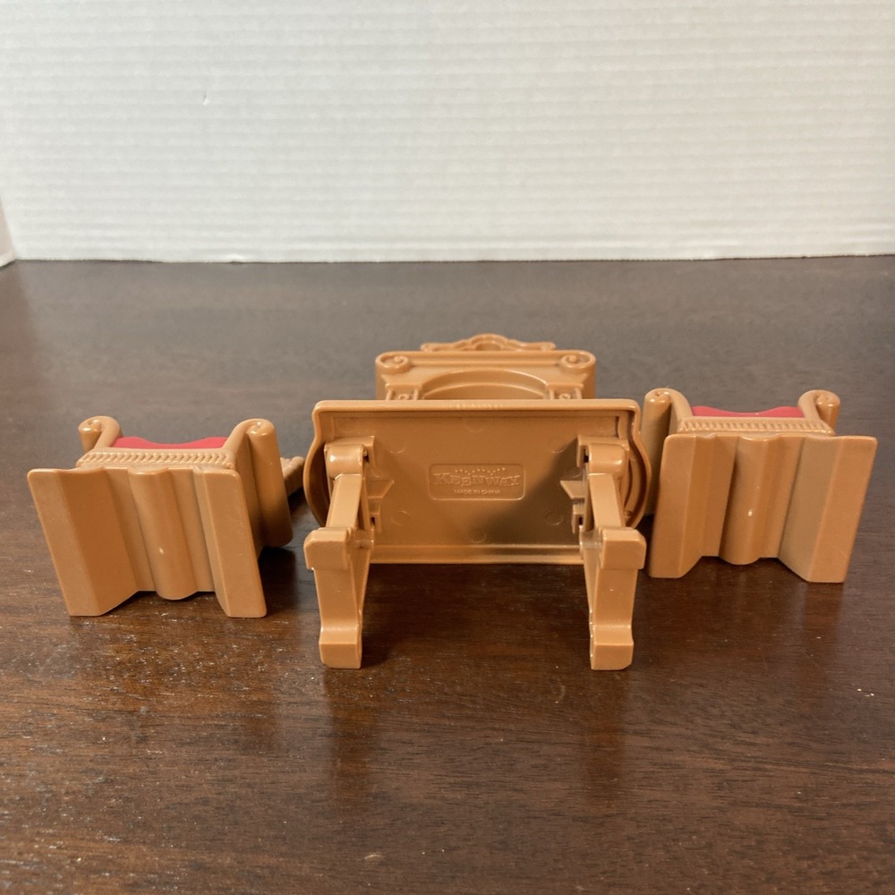 Keenway My Happy Family Dollhouse Furniture Fireplace & Dining Set w/Chairs - Picture 4 of 8